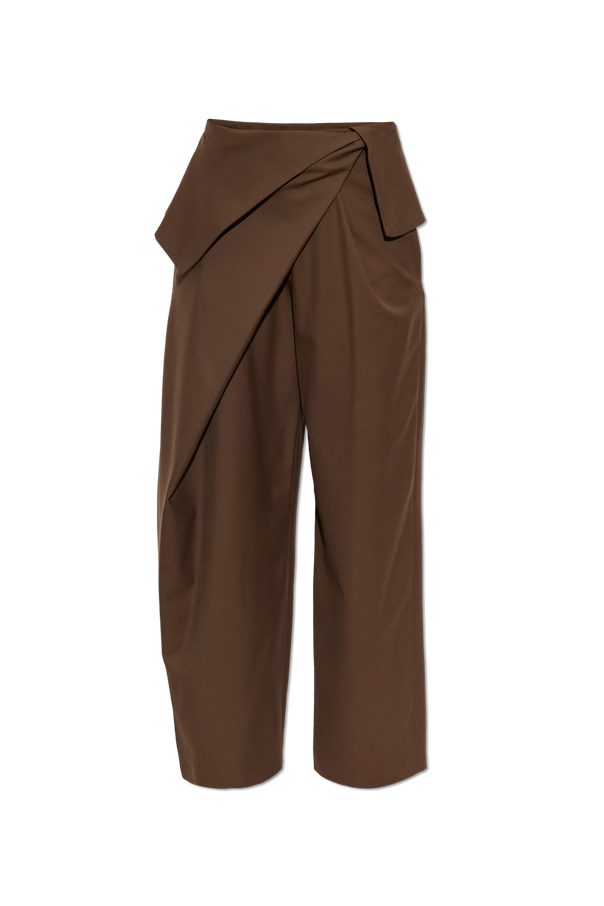 【新品未使用】LOEWE wide-leg twill trousers Loewe Wool Pleated Wide-Leg Trousers by Loewe | Women's | Vitkac